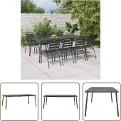 The Living Store Gartentisch Anthrazit 200x100x71 cm Stahl