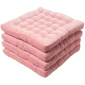 Homescapes STUHLKISSEN Samt 4er-Set rosa 40/40/5 cm