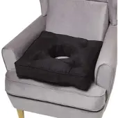 Homescapes SITZKISSEN mit Aussparung schwarz 50/50/10 cm – Entlastungskissen, Velours