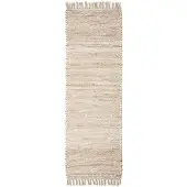 Homescapes Chindi-Teppichläufer Horizon 66x200 cm – handgewebter Flickenteppich naturfarben