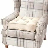 Homescapes SITZKISSEN creme 50/50/10 cm – Sesselkissen, Velours