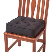 Homescapes SITZKISSEN schwarz 40/40/10 cm – Stuhlkissen Velours