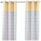 Homescapes ÖSENVORHANG Bunte Punkte blickdicht 2er-Set, 137/228 cm
