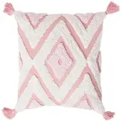 Homescapes DEKOKISSEN Tufted rosa 45/45 cm Boho-Style mit Quasten