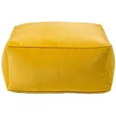Homescapes SITZPOUF senfgelb mit Samt-Bezug, 60/60/27 cm