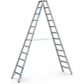 Zarges gebördelte Stufen-Stehleiter R13step-B eloxiert 2x12 Stufen