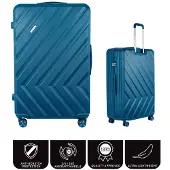 Solier Hartschalen Reisekoffer, Rollkoffer mit Zahlenschloss, Groß Reisetrolley ABS M
