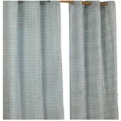 Homescapes ÖSENVORHANG Vichy-Karo blickdicht 2er-Set, 137/182 cm
