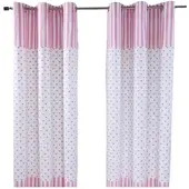 Homescapes ÖSENVORHANG Herzen blickdicht 2er-Set, 137/182 cm