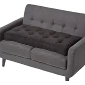 Homescapes SITZAUFLAGE schwarz 100/48/10 cm – Sofa-Sitzkissen, Velours