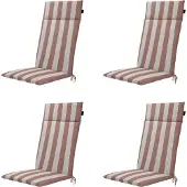 Madison – Amora Hochlehnen-Gartenstuhlkissen – Braun – 120 x 50 x 4 cm – 4er-Set