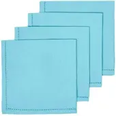 Homescapes STOFFSERVIETTEN 4er-Set hellblau 45/45 cm, 100% Baumwolle