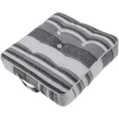 Homescapes SITZKISSEN Morocco grau gestreift 40/40/8 cm