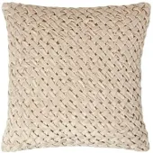 Homescapes SAMTKISSEN Sofia creme 45/45 cm in Flechtoptik
