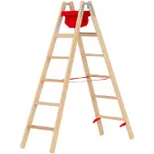 Hymer Holz Stufenstehleiter mit Textiltasche 2x6 Stufen