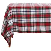 Homescapes TISCHDECKE Macduff rot kariert, 137/228 cm, 100% Baumwolle