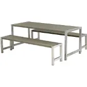 Plus Planken-Garnitur 3-teilig graubraun