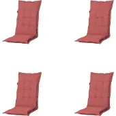 Madison – Hochlehner-Sitzkissen Manchester – Rot – 123 x 50 x 7 cm – 4er-Set