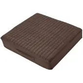 Homescapes SITZKISSEN orthopädisch 50/50/10 cm – Velours Sesselkissen braun