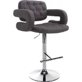 CLP Barhocker Dublin Stoff höhenverstellbar und drehbar dunkelgrau Gestell Farbe chrom