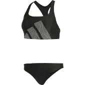 Adidas Bustier-Bikini PERFORMANCE "BIG BARS BIKINI-SET MIT C-FÖRMIGEM RÜCKEN", Damen, Gr. 40, N-Gr, schwarz, Obermaterial: 78% Polyamid, 22% Elasthan, Bikini-Sets Bustier-Bikini