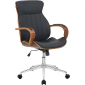 CLP Bürostuhl ergonomisch Melilla Höhenverstellbar und Drehbar walnuss/creme