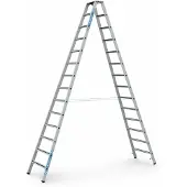 Zarges gebördelte Stehleiter, eloxiert Saferstep B 2x14 Stufen