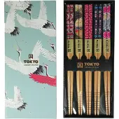 Tokyo Design Studio Tokyo Design 5er Stäbchenset in Geschenkbox Kranich (22,5cm)