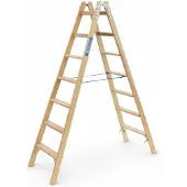 Zarges Holz Stehleiter Crestastep B, beidseitig begehbar 2x7 Stufen
