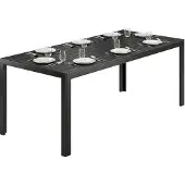 Outsunny Gartentisch Beistelltich Esstisch Garten WPC Tisch Gartenmöbel Alu 72cm