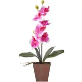 Homescapes KUNSTBLUME Orchidee rosa im Deko-Topf, 48 cm