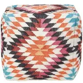 Homescapes KELIM-POUF Manila mit Ethno-Muster, 43/43/43 cm