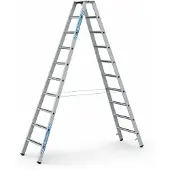 Zarges gebördelte Stehleiter, eloxiert Saferstep B 2x10 Stufen