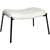 House Nordic Fußhocker GLASGOW Weiss Bouclé | Gr.: onesize
