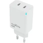 MaXlife MXTC-09-45CC GaN PD QC Ladegerät 2x USB-C 45W weiß