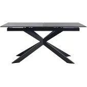 Miliboo - Tisch zum Ausziehen aus schwarzer Keramik und Metall L168-210 cm MELZA