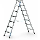 Zarges Comfortstep B Stehleiter mit gepolsterter Stufen-Vorderkante 2x7 Stufen