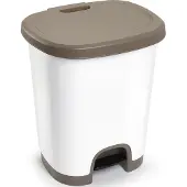 PlasticForte Treteimer - Kunststoff - weis - taupe - 27 Liter