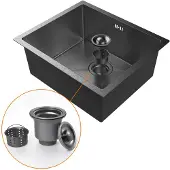 Ibergrif M85043B Spüle Unterbau 50 x 43 cm Edelstahl Dunkelgrau