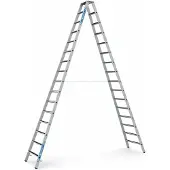 Zarges gebördelte Stufen-Stehleiter R13step-B eloxiert 2x16 Stufen