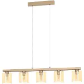 Eglo Hängelampe Castralvo, 5-flammige Pendelleuchte Esstisch, Hängeleuchte, Esszimmerlampe hängend, E27, 121 cm,
