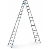 Zarges gebördelte Stehleiter, eloxiert Saferstep B 2x16 Stufen