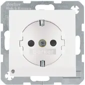 Berker 41091909, Typ F, Weiß, Thermoplast, Status, IP20, IEC 60884-1, VDE 0620-1