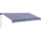 Outsunny Gelenkarmmarkise Markise mit Handkurbel 400 x 300cm UV30+ Sonnenmarkise