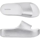 Original Brands HOLSTER Holster Levitate Slipper Vegane EVA-Plateausandalen 4 cm – Podologisch zugelassen – Silber SILBER 39
