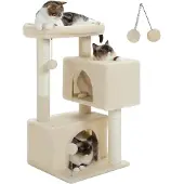 Purpurra Kratzbaum Kratzbaum 82cm für Wohnungskatzen mit 2 Höhlen