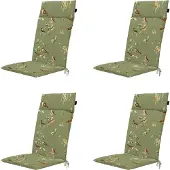 Madison – Hochlehnen-Gartenstuhlkissen Aria – Grün – 120 x 50 x 4 cm – 4er-Set