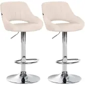 CLP 2er Set Barhocker Milet Stoff C creme