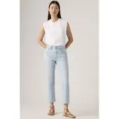 Levi's Damen Jeanshose 501 Crop High Rise, Straight Fit, Blau (Wow Me Over), W23