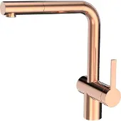 Caressi Eco keukenmengkraan recht met koude start en uittrekbare uitloop copper